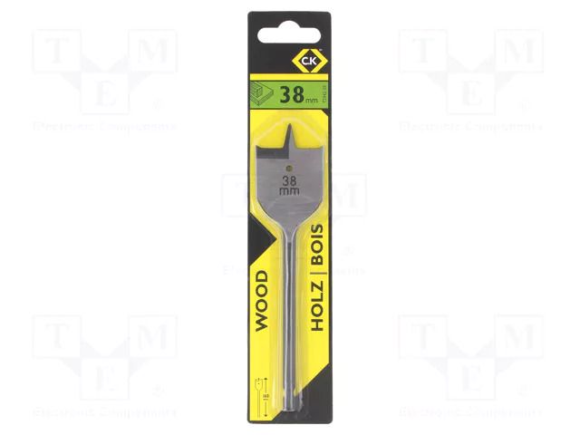 Drill bit; for wood; Ø: 38mm; L: 160mm; high speed steel; 1pcs; Flat C.K CK-T2942-38