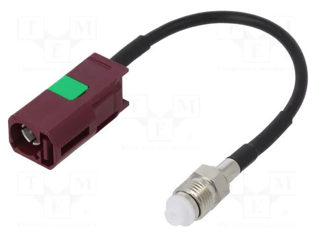 Cable; 100mm; Fakra female,FME female; straight JC Antenna AD.ANT.009
