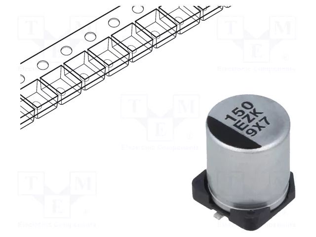Capacitor: hybrid; H: 7.7mm; 150uF; 25VDC; 1.68A; SMD; ESR: 30mΩ; ZK PANASONIC EEHZK1E151XP