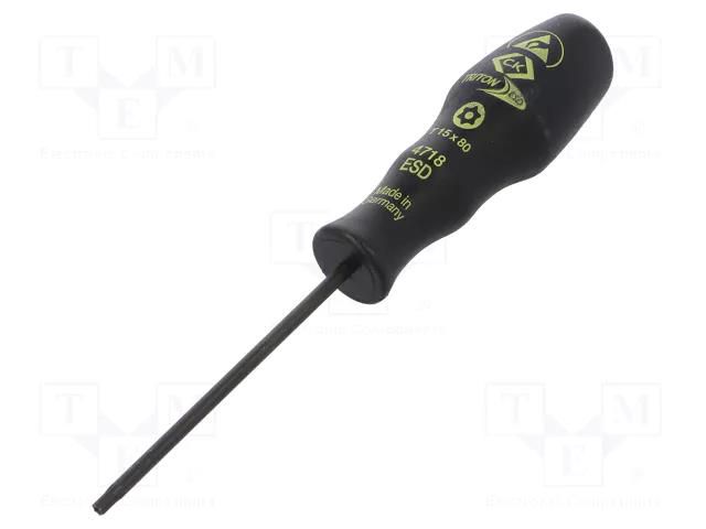 Screwdriver; Torx® with protection; T15H; ESD; Triton ESD C.K CK-T4718ESD-15