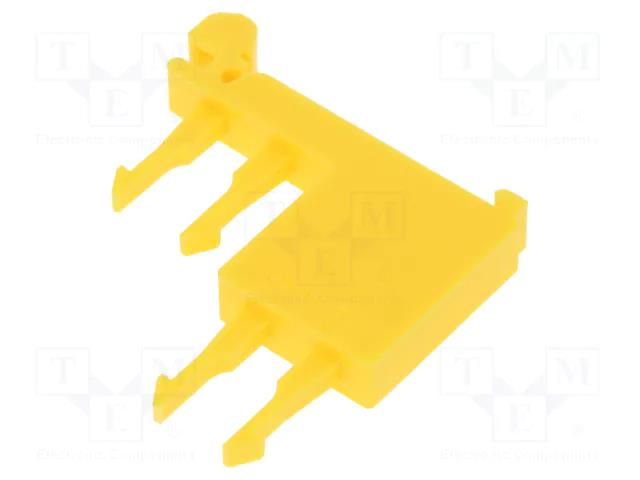 Mounting clamp; for DIN rail mounting,snap fastener; yellow POKÓJ P2-4N