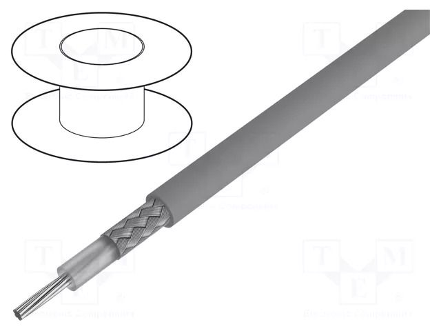 Wire: microphone cable; Alpha Essential C&C; 1x24AWG; dark grey ALPHA WIRE 1703-SL005