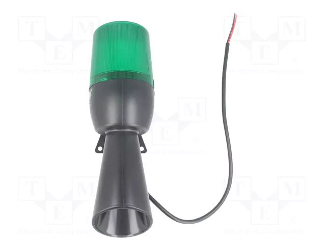 Signaller: lighting-sound; 12÷24VDC; 12÷24VAC; LED; green; IP65 EMAS T0-IT070G024Z
