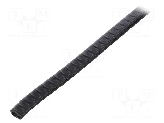 Hole and edge shield; PVC; L: 10m; black; H: 8mm; W: 5.5mm RST ROZTOCZE UT-4.2-10M