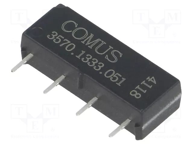 Relay: reed switch; SPST-NO; Ucoil: 5VDC; 500mA; max.200VDC; 10W COMUS 3570.1333.051