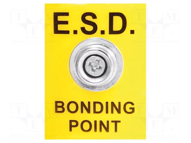 Earthing plug; ESD; 35x25mm; black,yellow; 1MΩ ANTISTAT ATS-070-0003