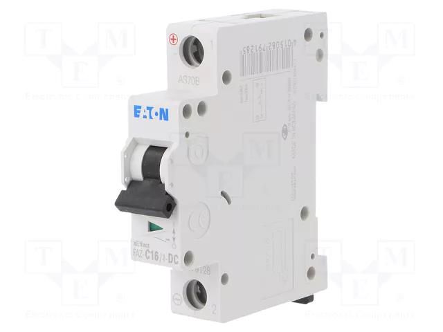 Circuit breaker; 250VDC; Inom: 16A; Poles: 1; Charact: C; 10kA; IP20 EATON ELECTRIC FAZ-C16/1-DC