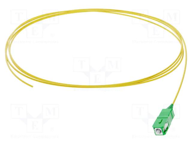 Optic fiber pigtail; SC/APC; 2m; Optical fiber: 900um; yellow FIBRAIN FIBRAIN-PIG-002