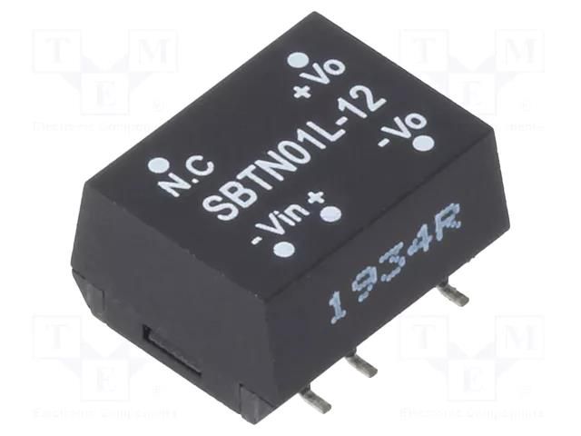 Converter: DC/DC; 1W; Uin: 4.5÷5.5VDC; Uout: 12VDC; Iout: 8.4÷84mA MEAN WELL SBTN01L-12