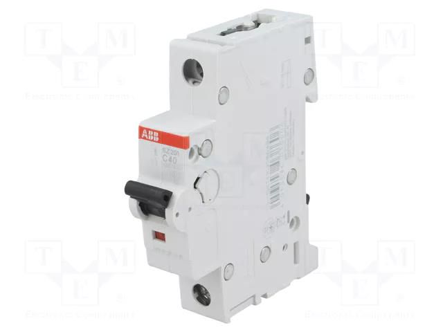 Circuit breaker; 230VAC; Inom: 40A; Poles: 1; Charact: C; 6kA; IP20 ABB SZ201-C40