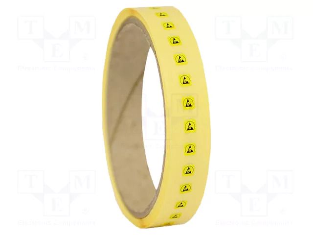 Self-adhesive label; ESD; 5x5mm; 1000pcs; reel; black,yellow ANTISTAT ATS-055-0004