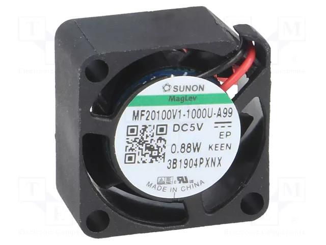 Fan: DC; axial; 5VDC; 20x20x10mm; 3.22m3/h; 25dBA; Vapo; 16500rpm SUNON MF20100V1-A99-A