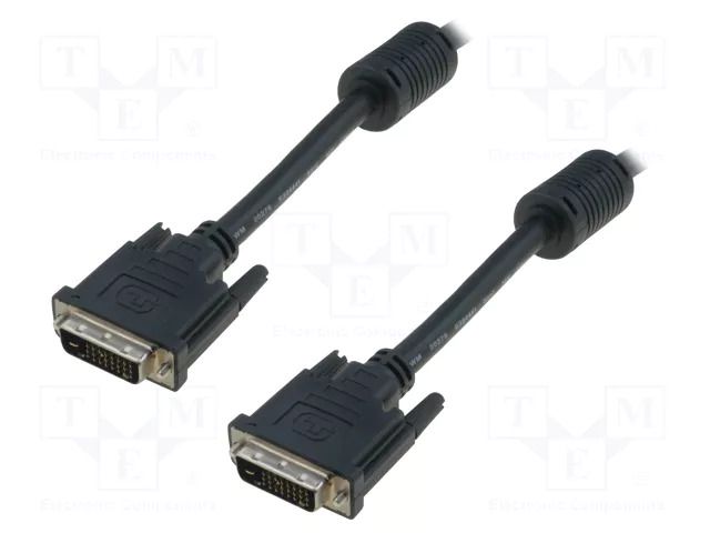 Cable; DVI-D (24+1) plug,both sides; PE; dual link; 3m; black DIGITUS AK-320101-030-S