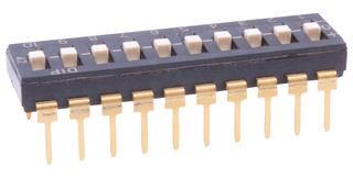 DIP SWITCH, 8CKT, SPDT, 0.025A, 24V, TH KAD08LHGT