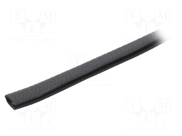 Hole and edge shield; PVC; L: 10m; black; H: 9.5mm; W: 6.5mm RST ROZTOCZE UT-4.3.01-10M