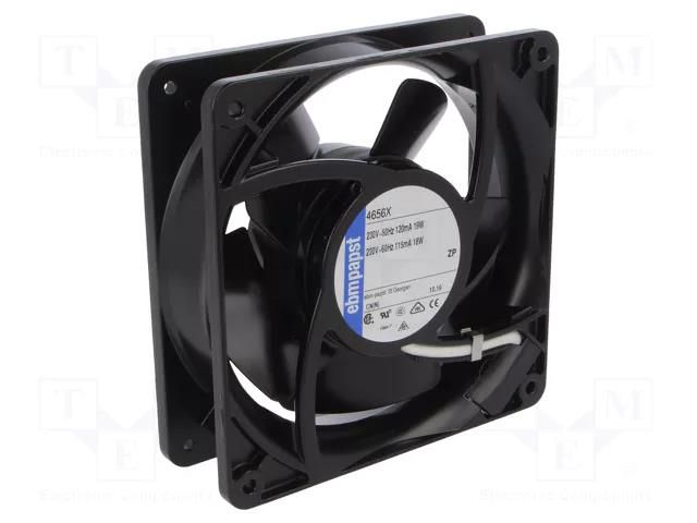 Fan: AC; axial; 230VAC; 119x119x38mm; 180m3/h; 51dBA; ball; 2650rpm EBM-PAPST 4656X