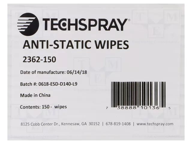 Cleaning cloth: cloth; 150pcs; 230x230mm; cleanroom,cleaning; dry Techspray TCH-2362-150