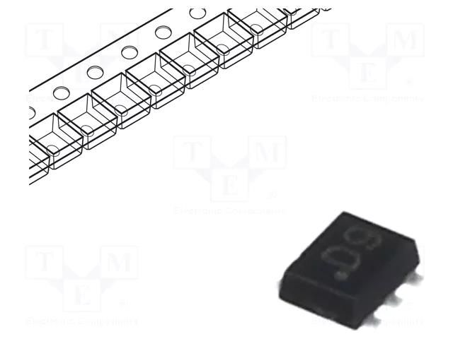 Transistor: NPN / PNP; bipolar; BRT,complementary pair; 50V; 0.1A NEXPERIA PEMD9.115