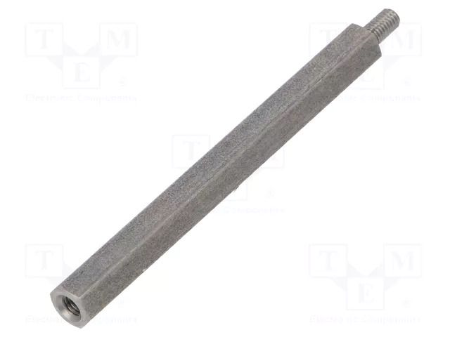 Screwed spacer sleeve; 55mm; Int.thread: M3; Ext.thread: M3 DREMEC TFM-M3X55/DR244