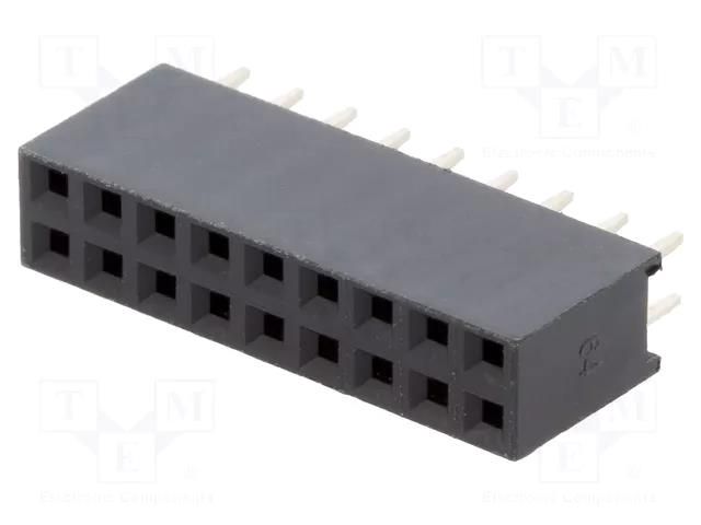 Connector: pin strips; socket; female; PIN: 18; straight; 3A; THT CONNFLY ZL262-18DG
