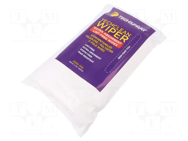 Cleaning cloth: cloth; 100pcs; 23x23mm; cleanroom,cleaning; dry Techspray TCH-2350-100