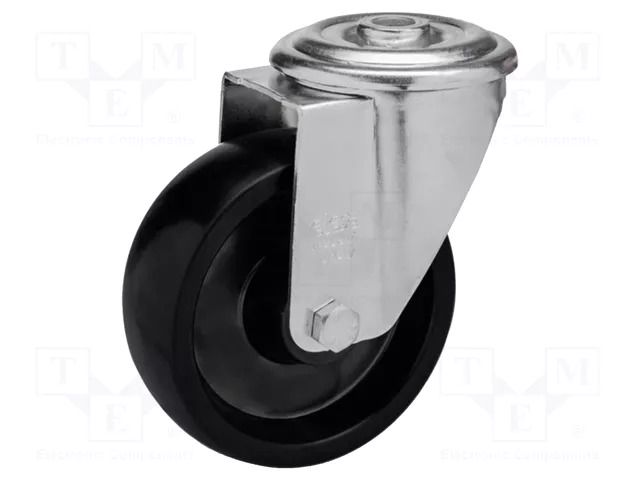 Transport wheel; Ø: 100mm; W: 35mm; H: 128mm; torsional; 132kg; steel ELESA+GANTER RE.F7-100-FBL-N-HT