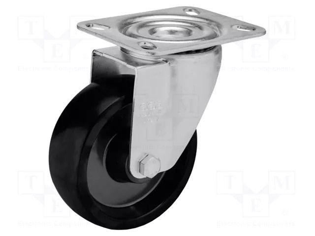 Transport wheel; Ø: 100mm; W: 35mm; H: 128mm; torsional; 132kg; steel ELESA+GANTER RE.F7-100-SBL-N-HT