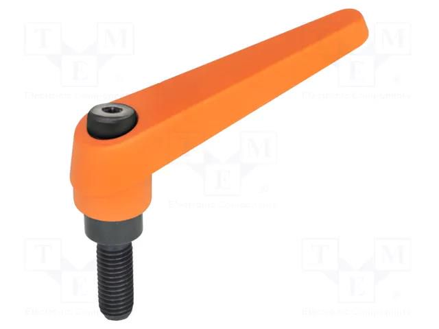 Lever; adjustable; Thread len: 40mm; Lever length: 89mm; GN 101 ELESA+GANTER GN101-25-M12-40-OS