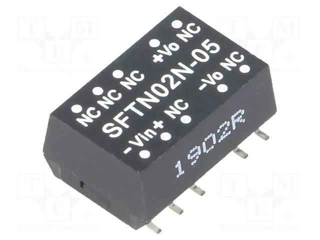 Converter: DC/DC; 2W; Uin: 21.6÷26.4VDC; Uout: 5VDC; Iout: 40÷400mA MEAN WELL SFTN02N-05