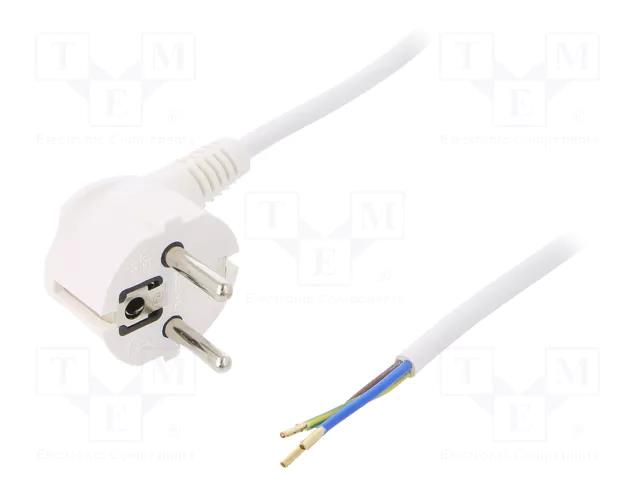 Cable; 3x0.75mm2; CEE 7/7 (E/F) plug angled,wires,SCHUKO plug PLASTROL W-97153