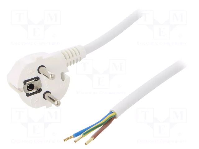 Cable; 3x1.5mm2; CEE 7/7 (E/F) plug angled,wires,SCHUKO plug PLASTROL W-97183