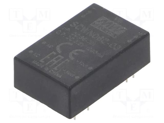 Converter: DC/DC; 6W; Uin: 36÷72VDC; Uout: 3.3VDC; Iout: 1200mA; THT MEAN WELL SCWN06C-03