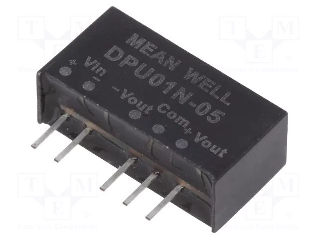 Converter: DC/DC; 1W; Uin: 21.6÷26.4VDC; Uout: 5VDC; Uout2: -5VDC MEAN WELL DPU01N-05