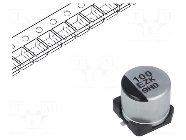 Capacitor: hybrid; 100uF; 25VDC; ESR: 50mΩ; ZKU; SMD; ±20%; -55÷125°C PANASONIC EEHZK1E101UP