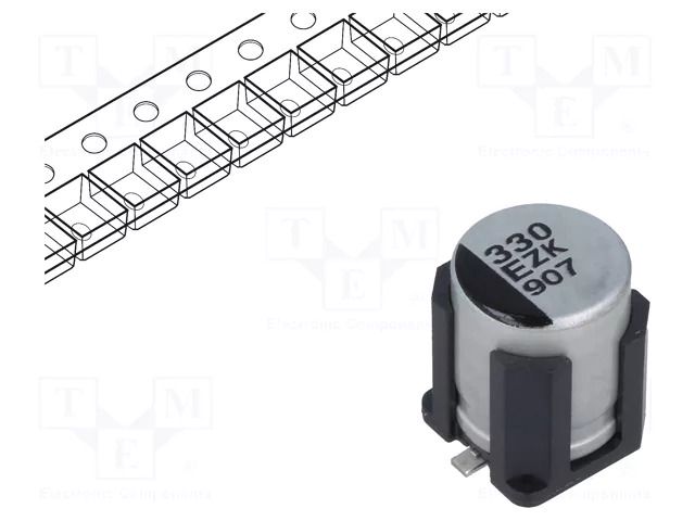 Capacitor: hybrid; 330uF; 25VDC; 2A; SMD; ESR: 27mΩ; ZKU; ±20%; 4000h PANASONIC EEHZK1E331UV