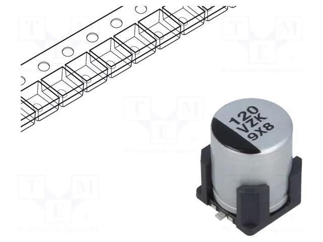 Capacitor: hybrid; 120uF; 35VDC; SMD; ESR: 35mΩ; ZKU; ±20%; 4000h PANASONIC EEHZKV121XUV