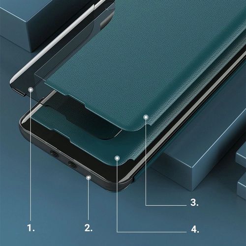 Eco Leather View Case Elegant Flip Cover Case with Stand Function Xiaomi Redmi K40 Pro + / K40 Pro / K40 / Poco F3 Orange, Hurtel 5907769324956 5907769324956