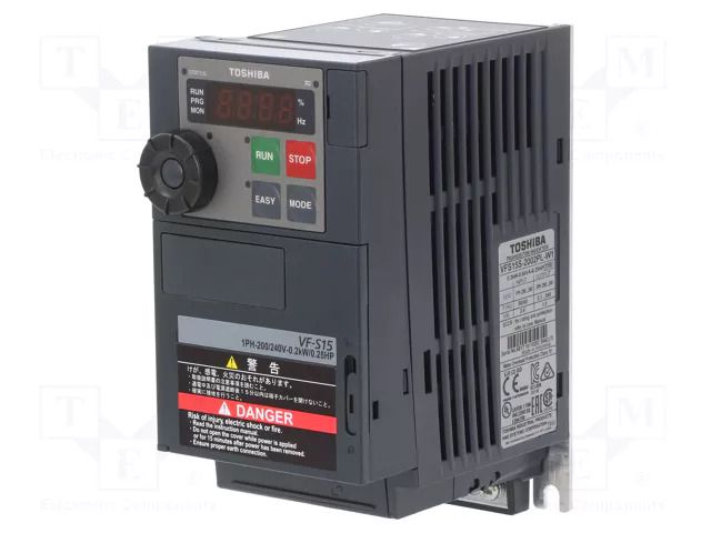 Vector inverter; Max motor power: 0.2kW; Usup: 200÷230VAC; VFS15 TOSHIBA VFS15S-2002PL-W