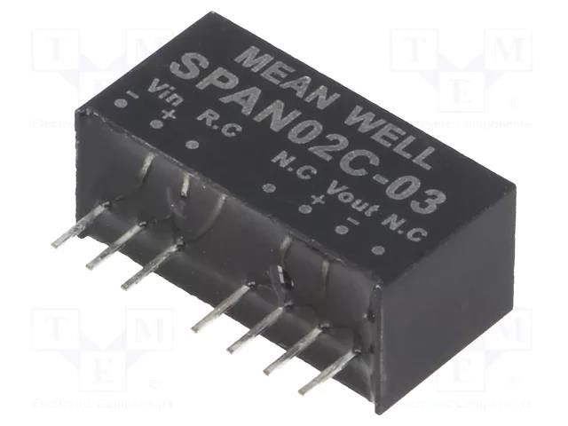 Converter: DC/DC; 2W; Uin: 36÷75VDC; Uout: 3.3VDC; Iout: 0÷500mA MEAN WELL SPAN02C-03