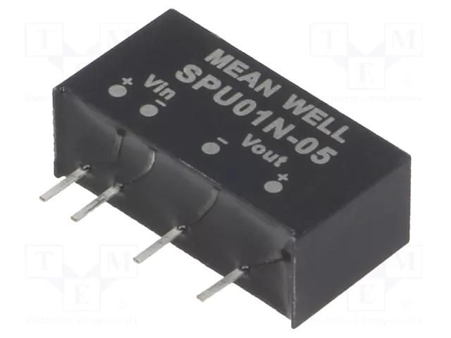 Converter: DC/DC; 1W; Uin: 21.6÷26.4VDC; Uout: 5VDC; Iout: 0÷200mA MEAN WELL SPU01N-05