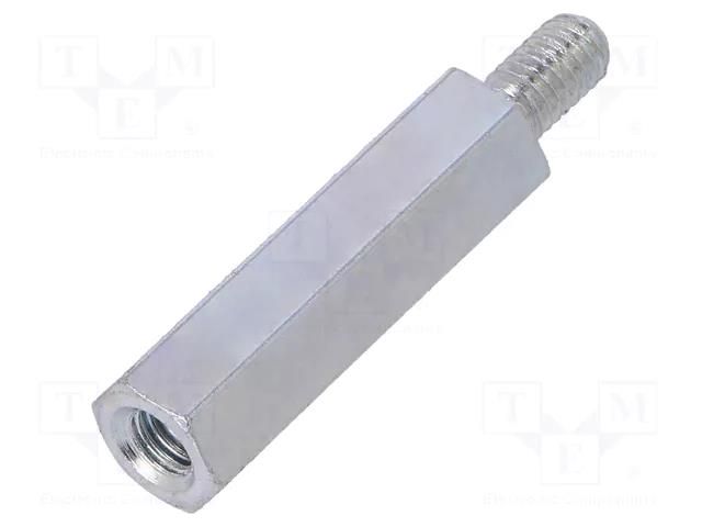 Screwed spacer sleeve; 25mm; Int.thread: M4; Ext.thread: M4; steel DREMEC TFM-M4X25/DR226