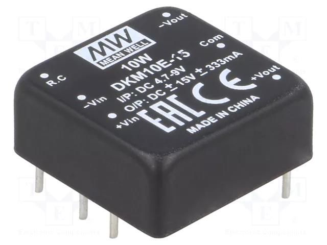 Converter: DC/DC; 10W; Uin: 4.7÷8VDC; Uout: 15VDC; Uout2: -15VDC MEAN WELL DKM10E-15