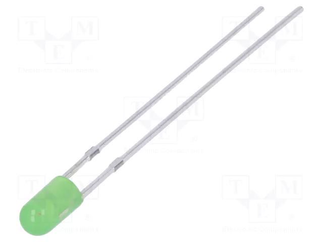 LED; green; 3mm; 750÷1120mcd; 30°; Front: convex; 2.8÷3.6VDC OPTOSUPPLY OSG5TA3E34B