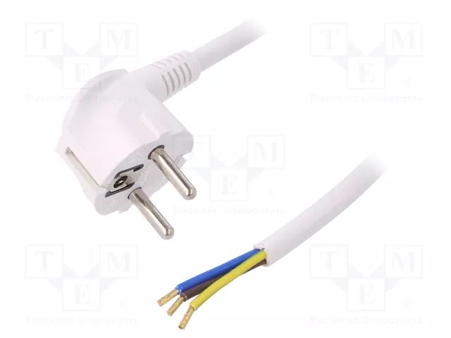 Cable; 3x1.5mm2; CEE 7/7 (E/F) plug angled,wires,SCHUKO plug PLASTROL W-98007