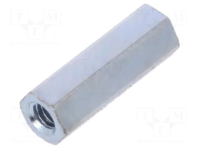Screwed spacer sleeve; 12mm; Int.thread: M2,5; hexagonal; steel DREMEC TFF-M2.5X12/DR1212