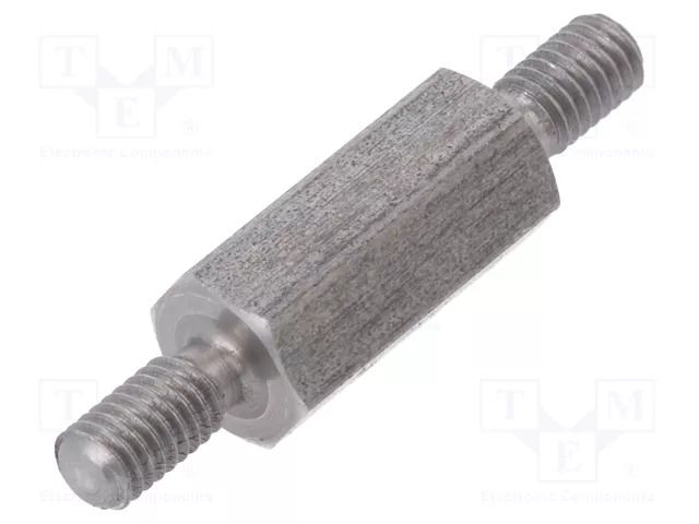 Screwed spacer sleeve; 12mm; Ext.thread: M3; hexagonal DREMEC TMM-M3X12/DR444