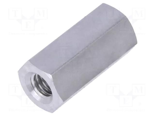Screwed spacer sleeve; 15mm; Int.thread: M4; hexagonal; aluminium DREMEC TFF-M4X15/DR136