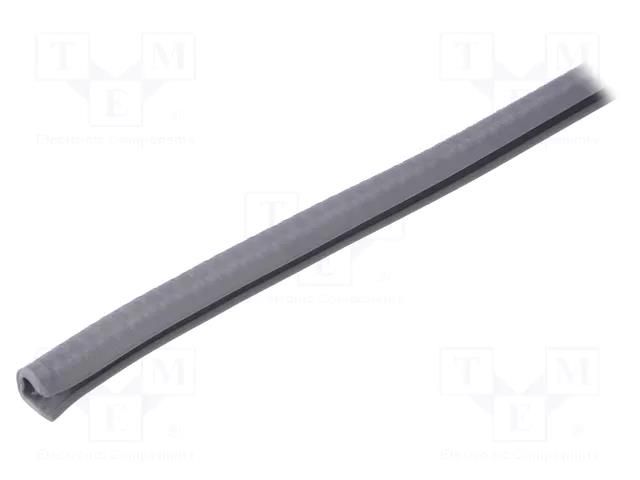 Hole and edge shield; PVC; L: 100m; silver; H: 9.5mm; W: 6.5mm FATH FA-087EPE02941