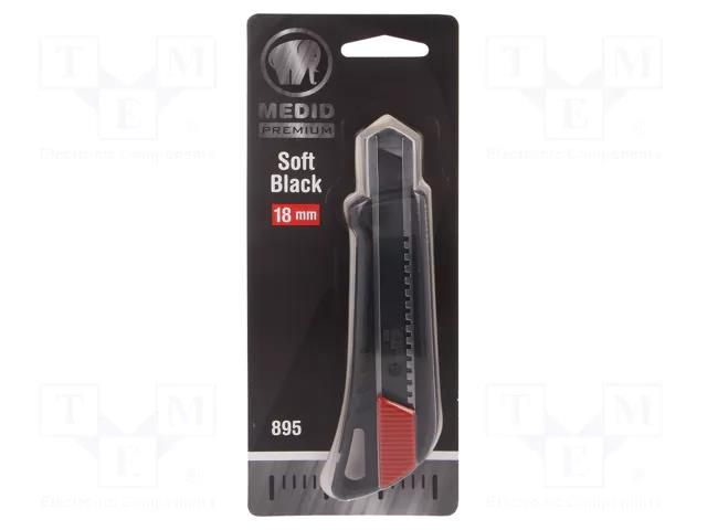Knife; universal; 18mm; locked blade; Handle material: ABS MEDID MED.895