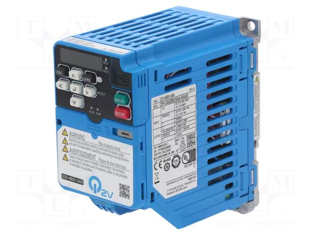 Vector inverter; Max motor power: 0.1/0.18kW; Usup: 200÷240VAC OMRON Q2V-AB001AAA